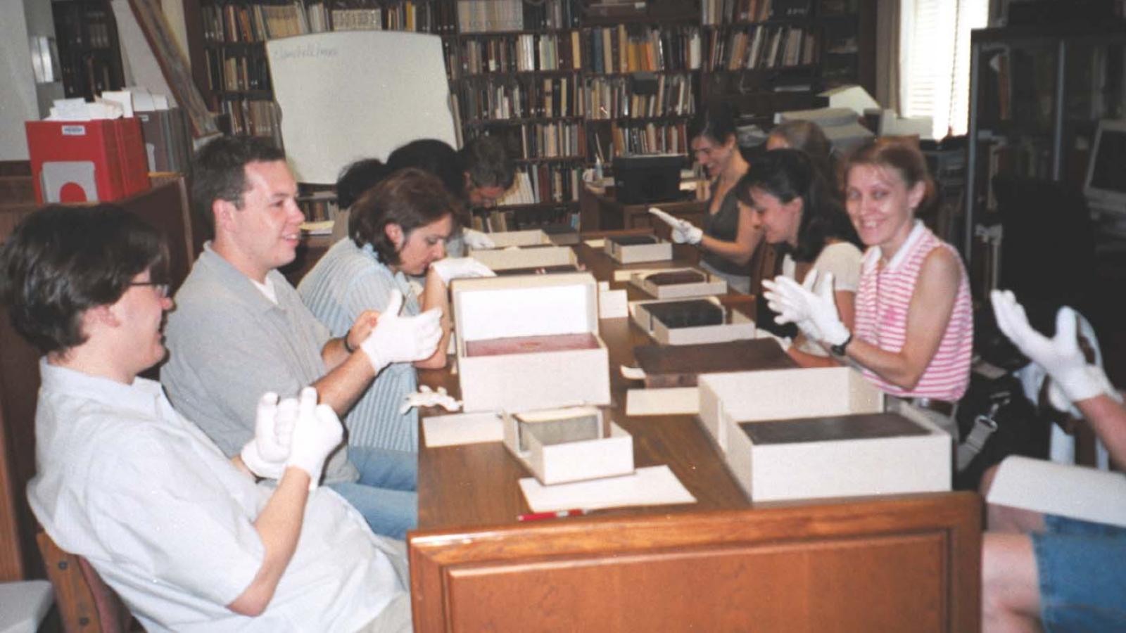 MSSI 2003 students wearing gloves